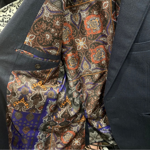 Robert graham cashmere suit blazer - navy blue - Picture 4 of 8